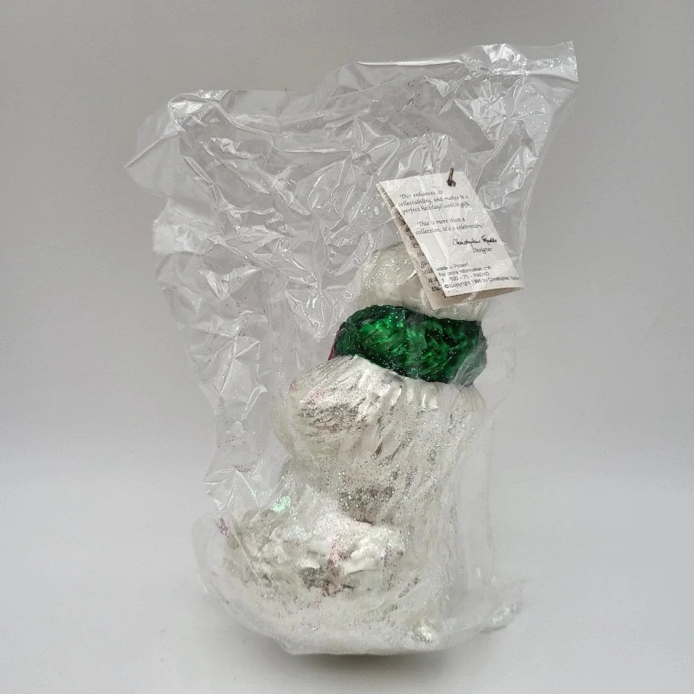 Christopher Radko 1995 Winter Wreath Polar Bear Glass Ornament ~New Sealed!
